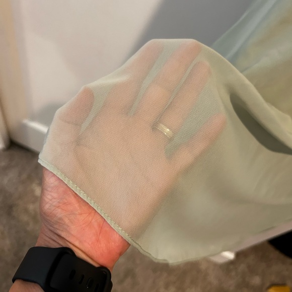 Azazie Sage Green Elegant Evening Gown with Tie Back in Teen Size 12 - Picture 9 of 13